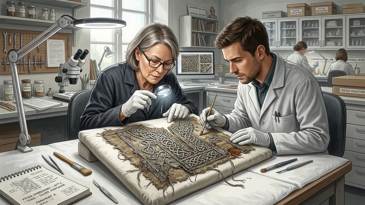 Archaeological Discovery: 1,300-Year-Old Viking Dress Fragments Reveal Nordic Luxury