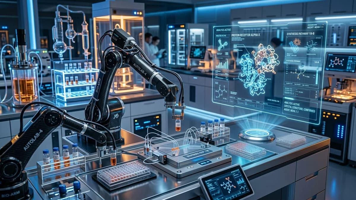 Agentic AI and Robotics Laboratories Synthesize New Materials in 48 Hours: The World Today and in 2036