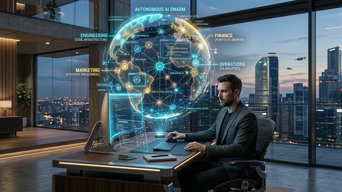 The First One-Person Unicorn: How AI Swarms Build Billion-Dollar Companies Without Employees