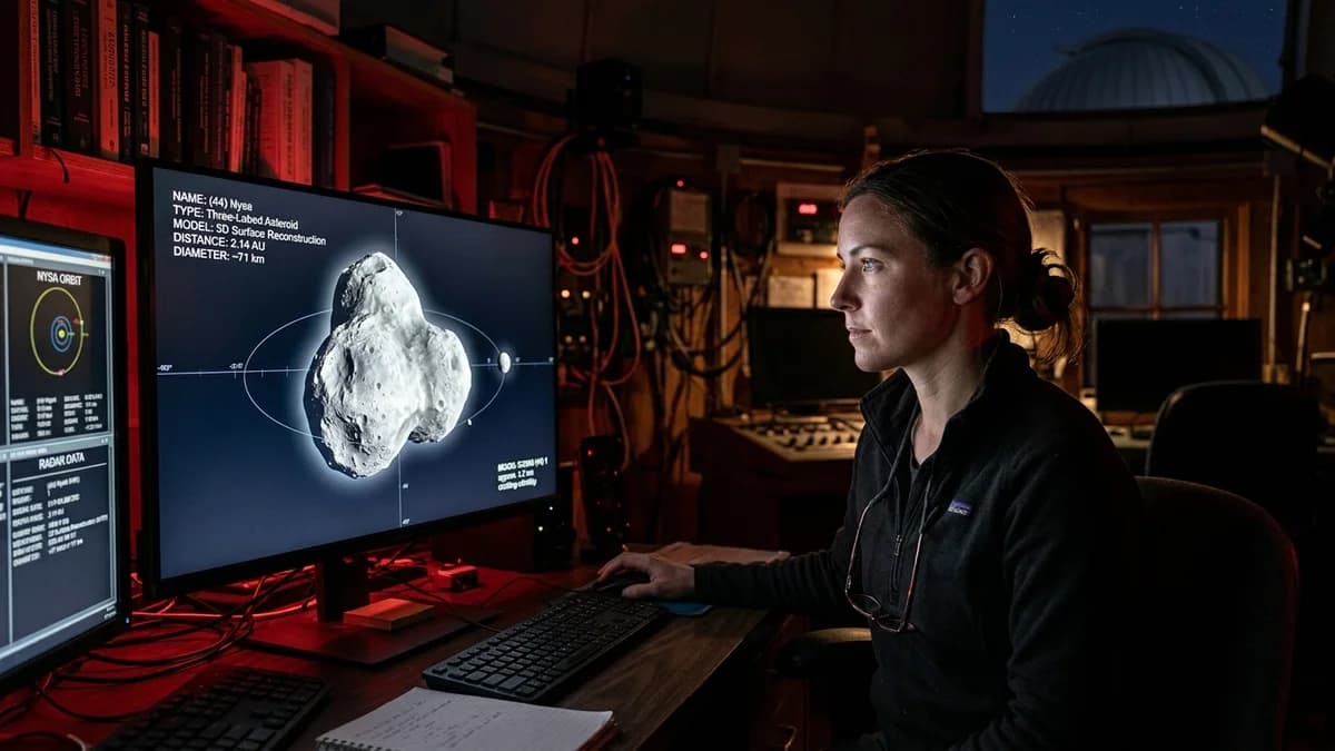 Cosmic Mystery: Astronomers Discover First Three-Headed Asteroid with Its Own Moon