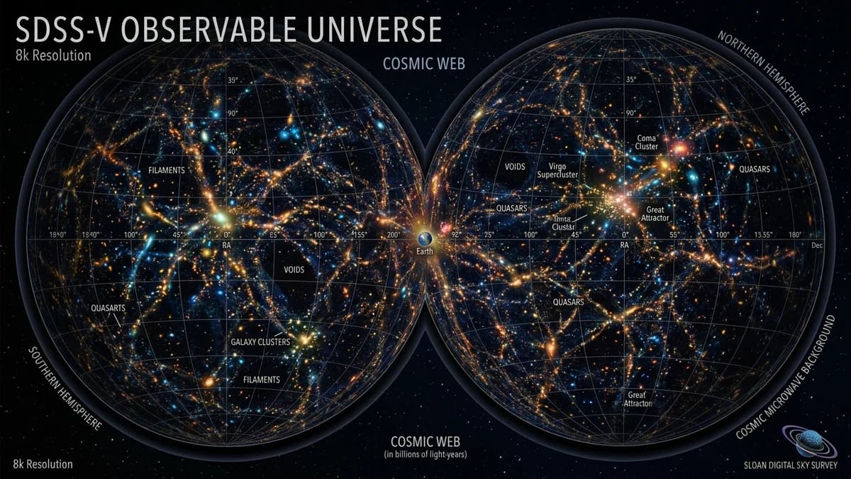 SDSS-V Releases Largest 3D Spectroscopic Cosmic Map with Southern Sky Data