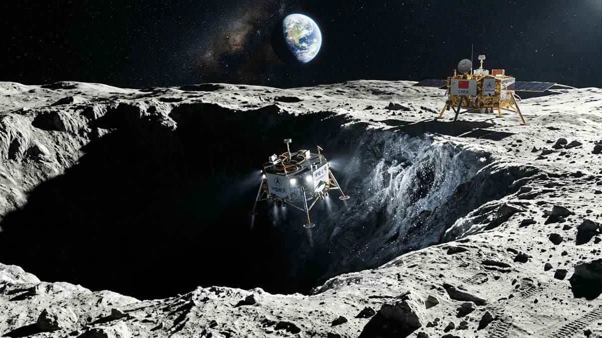 Chang'e 7 Lunar Mission Deploys Robotic Hopping Probe at South Pole to Find Water Ice