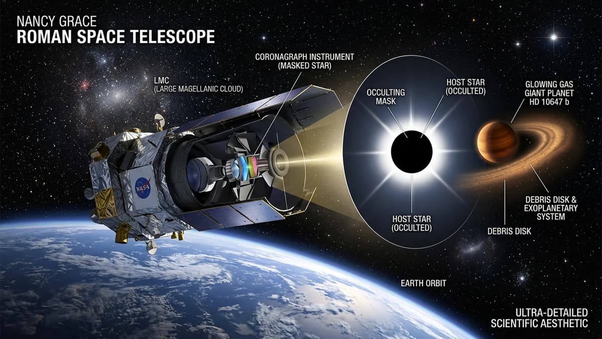 El Telescopio Espacial Roman de la NASA Captura la Primera Luz del Coronógrafo que Fotografiará Exoplanetas