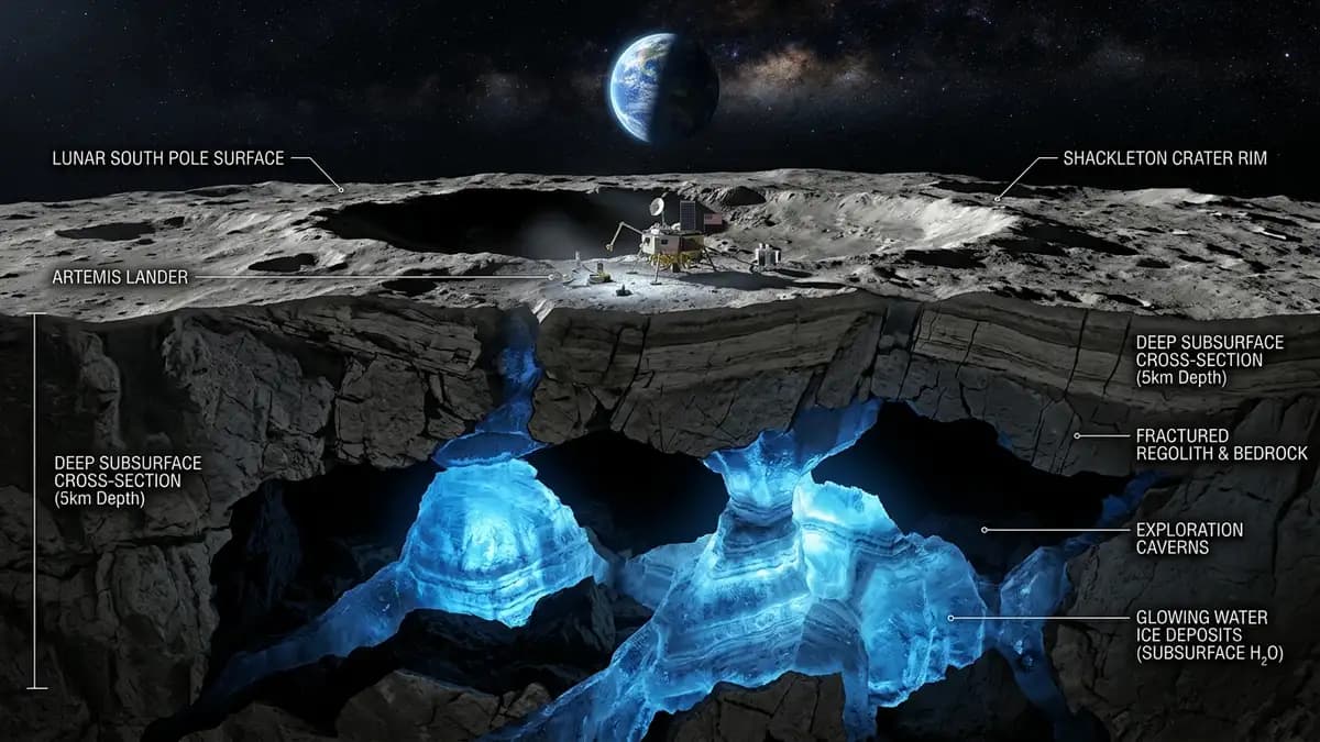 Hidden Treasures: Scientists Use Seismic Waves to Map Ice Beneath the Moon's Soil