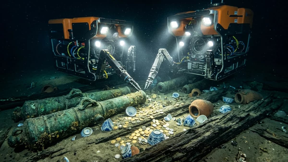 The 'Holy Grail of Shipwrecks' at 600 Meters: Deep-Sea Robot Recovers 1707 Gold, Bronze Cannon, and Chinese Porcelain from the San José Galleon