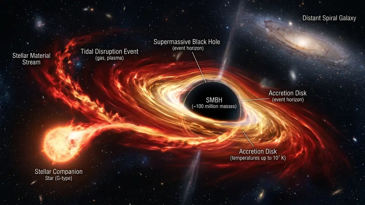 Invisible Giant: Wandering Black Hole Caught Devouring Star in Deep Space