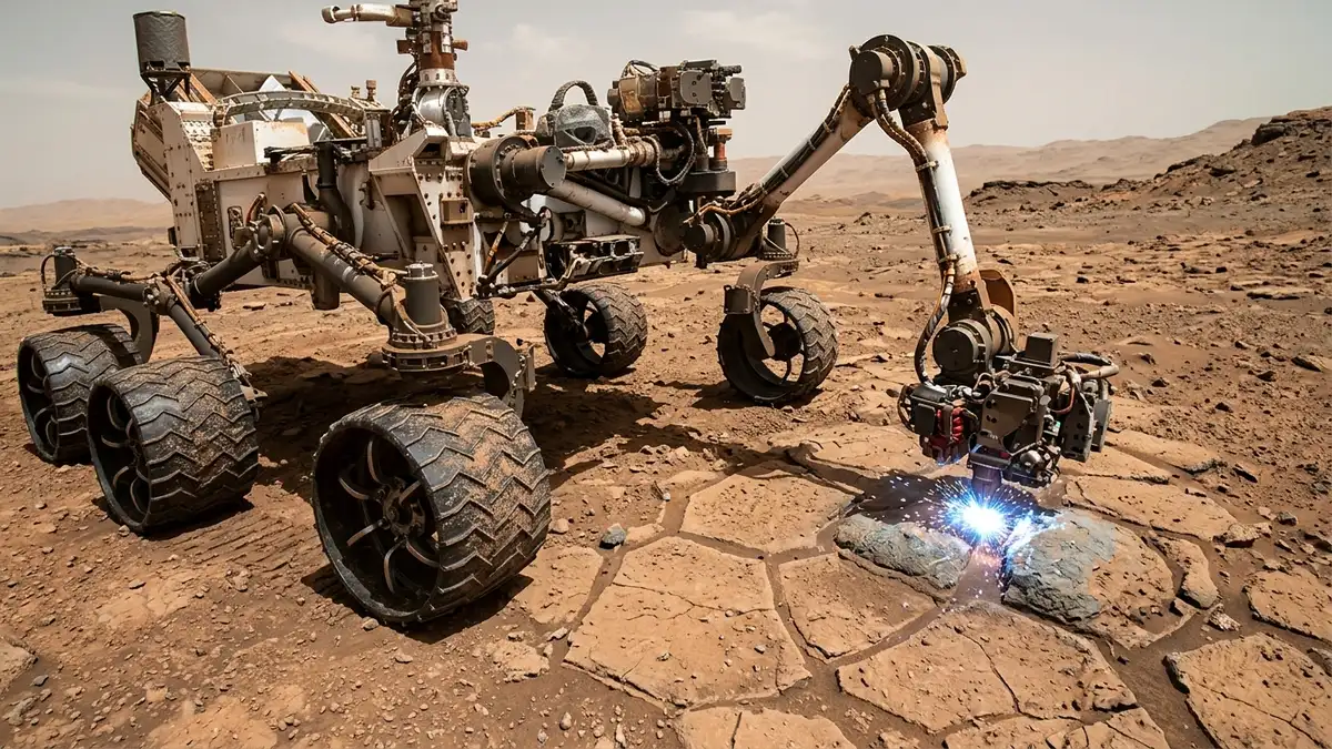 Curiosity Analyzing Mars Soil with Laser