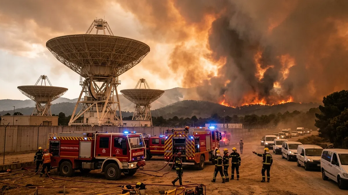 Silêncio Cósmico: Incêndio na Espanha Evacua Estação de Espaço Profundo da NASA