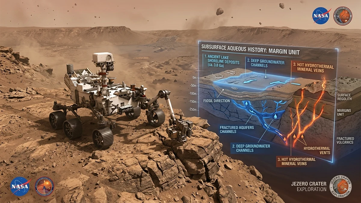 El Rover Perseverance de la NASA Revela Tres Episodios Distintos de Agua en el Cráter Jezero en Marte