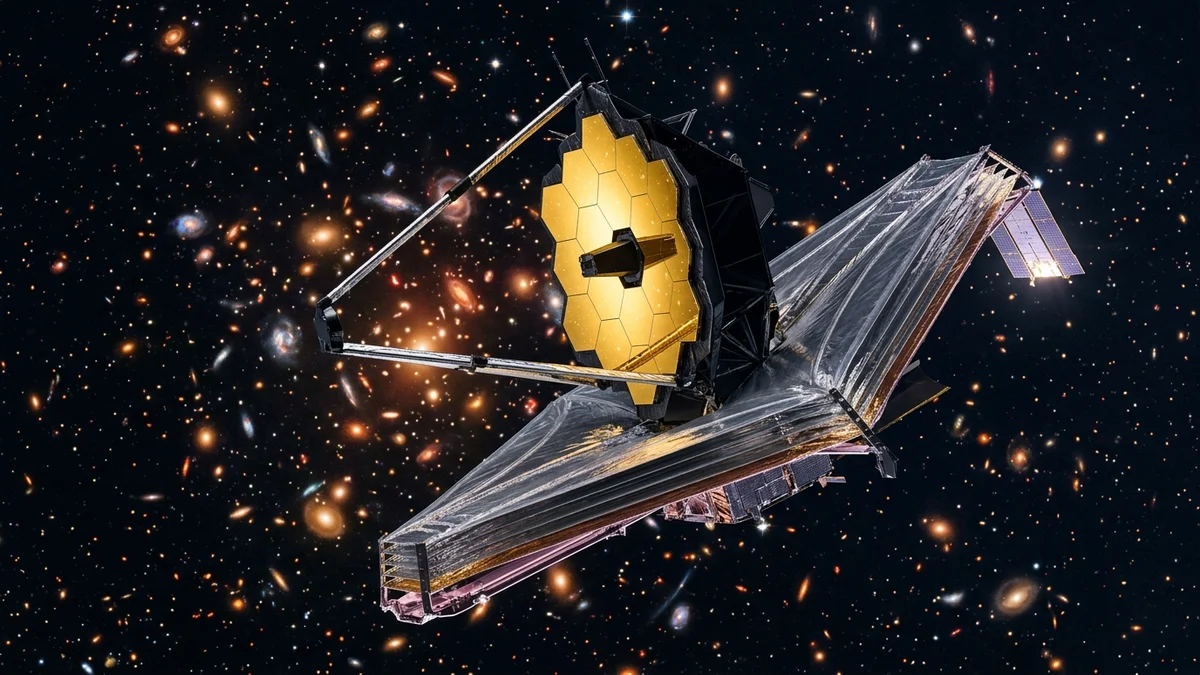 O Telescópio Espacial James Webb operando no espaço profundo focado na constelação de Centauro