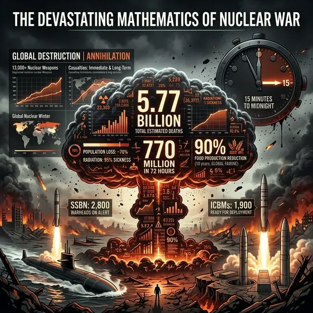 Infographic of nuclear destructive potential — numbers that seem like fiction but are science