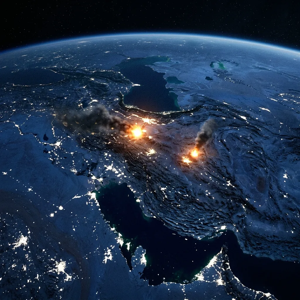 Imagem de satélite mostrando complexo de Arak antes e depois do ataque israelense