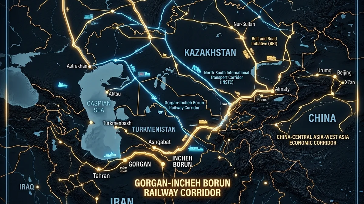 Route Map: The strategic Incheh Borun route connecting Iran's railway network to neighboring countries