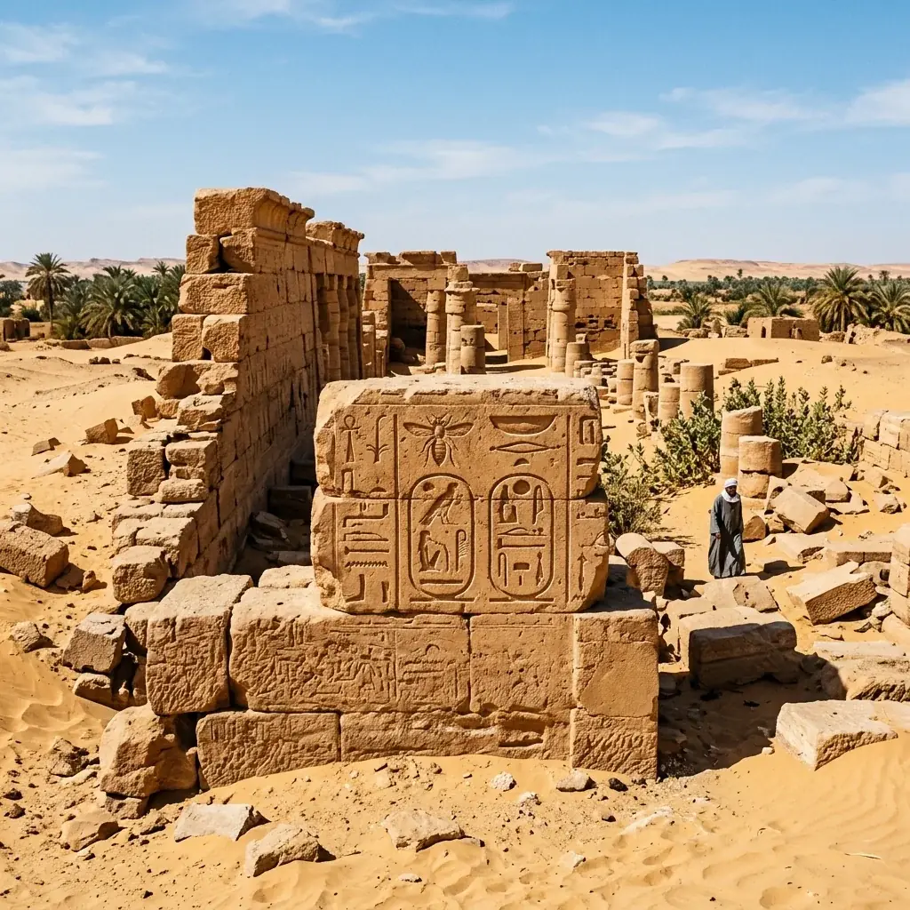 Templo del Faraón Psamético I Hallado en el Oasis de Bahariya
