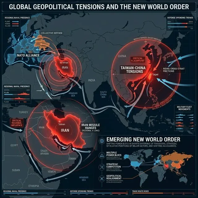 Geopolitical map of military tensions in 2026