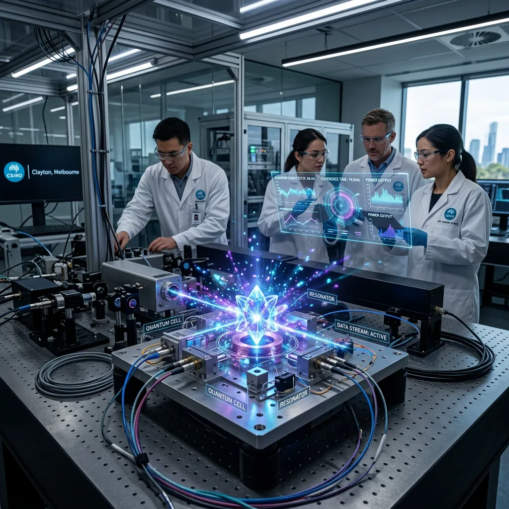 Representação visual da primeira bateria quântica funcional desenvolvida na Austrália
