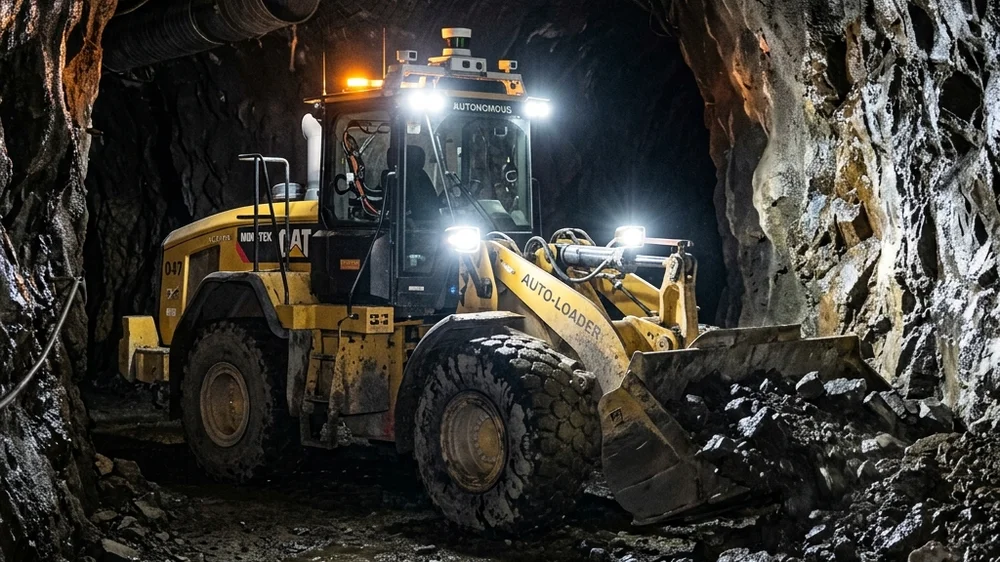 Máquina autónoma subterránea: Perforación y carga operadas remotamente desde salas climatizadas en la superficie Máquina autónoma subterránea